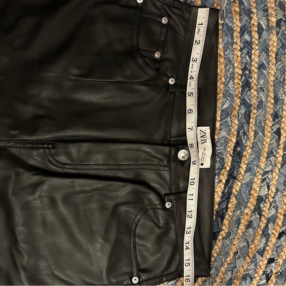 Zara Black Vegan Leather Maxi Skirt EUC size L - Picture 9 of 9